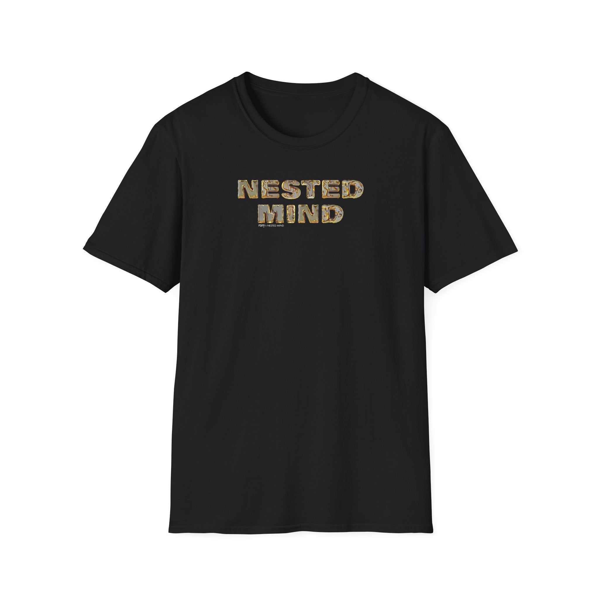 Gold letter T-Shirt spelling Nested Mind