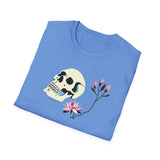 Friendly skull with lotus flowers and blossoms T-shirt